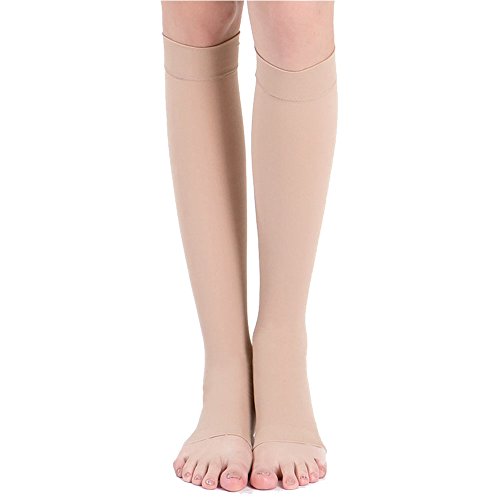 Product Cover Fenta Elastic Compression Open Toe Men Women Knee High Socks Leg Support Stockings