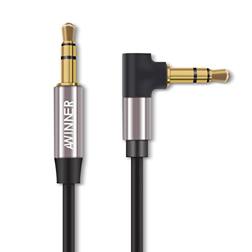 Product Cover Awinner 3.5mm Auxiliary Stereo Audio Jack to Jack Cable 90 Degree Right Angle -1.5FT