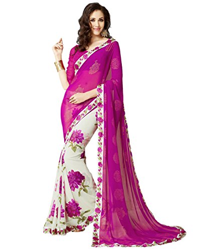Product Cover Indian Ethnic Bollywood Saree Party Wear Pakistani Designer Sari Wedding,Pink,Free Size(Unstitched blouse)