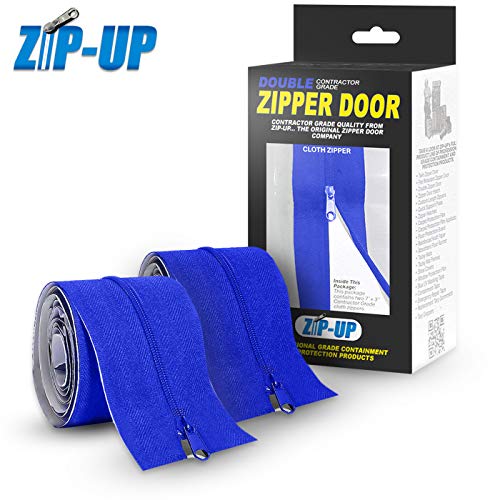 Product Cover Zip-Up Products ZIP7.3BCL Peel & Stick Dust Containment Zip Barrier 7ft x 3in Zipper Door