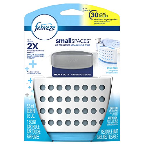 Product Cover Febreze SmallSpaces Heavy Duty, Crisp Clean Starter Kit Air Freshener, 0.18 oz