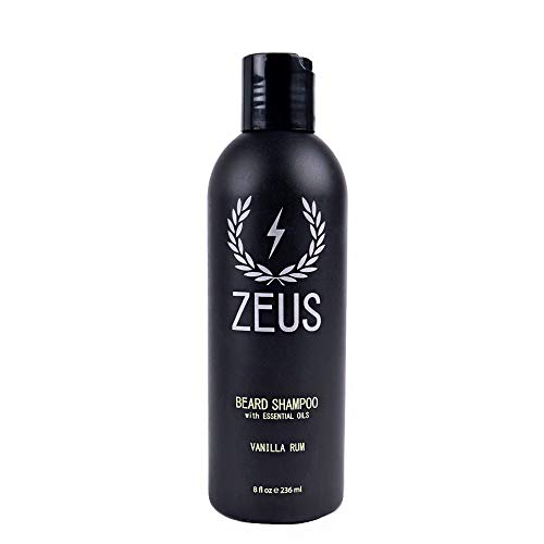 Product Cover ZEUS Beard Shampoo and Wash for Men - 8oz - Beard Wash with Natural Ingredients (Scent: Vanilla Rum)