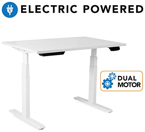Product Cover Mount-It! Electric Standing Desk Frame - Motorized Sit Stand Desk Base with Programmable, Memory and Timer Function LED Touch Control - Dual Motor Height Adjustable Workstation - Steel Base, White