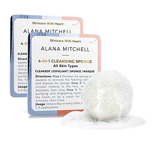 Product Cover Compressed Facial Sponges for Cleansing - Natural Organic Exfoliating Sponge with Face Wash - Deep Clean Pores, Remove Makeup and Dirt From Your Face and Body - Reusable (5-10 times)