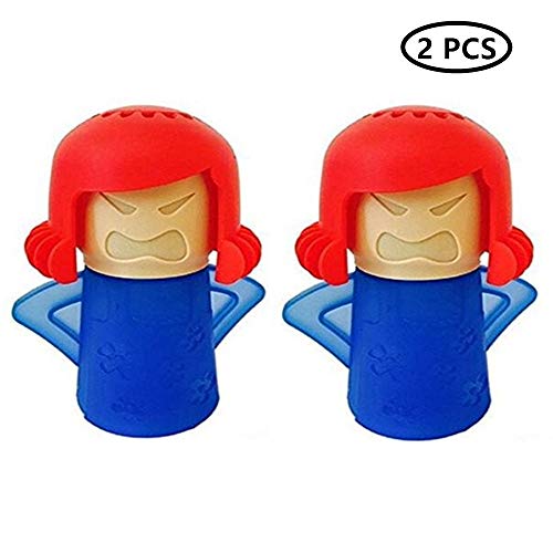 Product Cover Microwave Cleaner Kitchen Angry Mama High Temperature Cleaning Equipment Easily Crud in Minutes Steam Cleans and Disinfects with Vinegar and Water for Kitchen (2pieces)