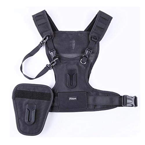 Product Cover Nicad Multi Camera Carrying Chest Harness Vest System with Side Holster and Secure Straps for Canon Nikon Sony Panasonic Olympus DSLR Cameras