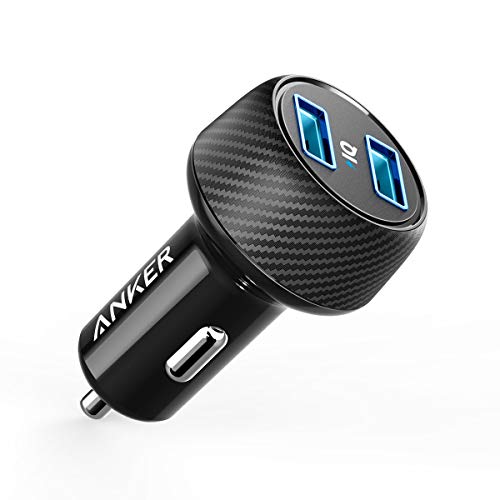 Product Cover Anker 24W 4.8A Car Charger, 2-Port Ultra-Compact PowerDrive 2 Elite with PowerIQ Technology and LED for iPhone XS/Max/XR/X/8/7/6/Plus, iPad Pro/Air/Mini, Galaxy Note/S Series, LG, Nexus, HTC, and More
