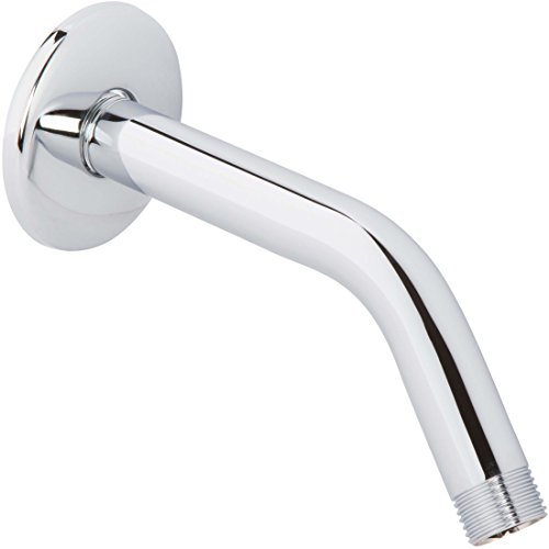 Product Cover 6 Inch Shower Arm And Flange - Solid Stainless Steel, Wall-Mounted For Fixed Shower Head & Handheld Showerhead Mounts - Aqua Elegante - Chrome