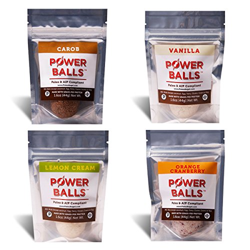 Product Cover Paleo Angel Power Balls Healthy Paleo Approved Gluten Free AIP Protein Snack Bars (AIP Variety 4-Pack)