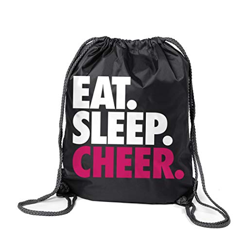 Product Cover ChalkTalkSPORTS Cheerleading Sport Pack Cinch Sack | Eat Sleep Cheer | Black