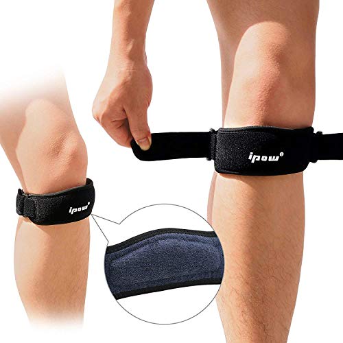 Product Cover IPOW 2 Pack Thickened Pad&Wide Patella Knee Strap, Pain Relief Patellar Tendon Support, Adjustable Brace Band for Basketball, Running, Jumpers Knee, Volleyball, Tendonitis, Arthritis