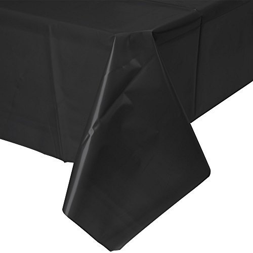 Product Cover Mountclear 12-Pack Disposable Plastic Tablecloths - 54 x 108 Inch Size Table Cloth - Ideal Rectangular Table Covers for Any Tables Upto 8 Feet Long - Easy Clean-up of Post-Event Mess (Black)