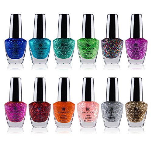 Product Cover SHANY Cosmetics Nail Polish Set - 12 Twinkling Shades with Gorgeous Semi Glossy and Shimmery Finishes - Glitter Collection