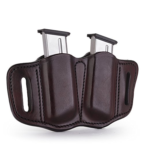 Product Cover 1791 GUNLEATHER 2.1 Mag Holster - Double Mag Pouch for Single Stack Mags, OWB Magazine Pouch for Belts - Signature Brown