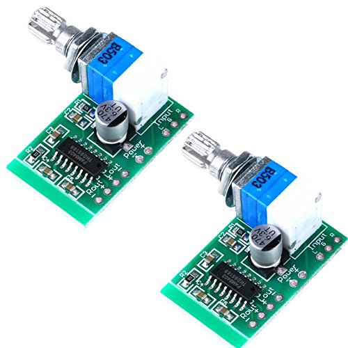 Product Cover Super Mini PAM8403 DC 5V 2 Channel USB Digital Audio Amplifier Board Module 2 3W Volume Control with Potentionmeter Switch Pack of 2
