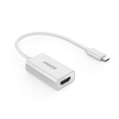 Product Cover Anker USB C to HDMI Adapter, Aluminum Portable USB C Hub, Supports 4K 60Hz, for MacBook Pro 2018/2017/2016, iPad Pro 2018, Chromebook, XPS, Galaxy S10/S9/S8, and More (Silver)