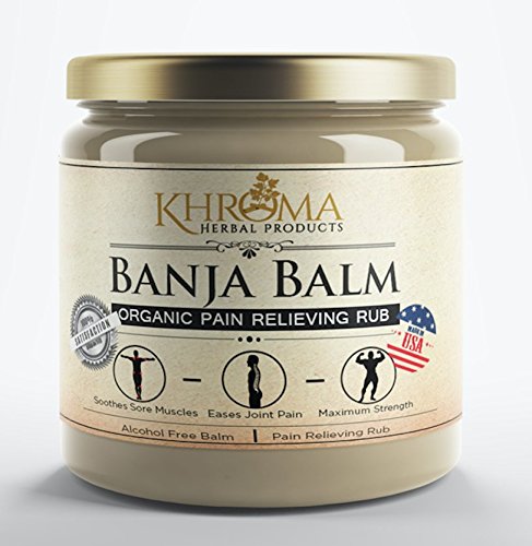 Product Cover Banja Balm - Maximum Strength Organic Pain Soothing Rub - For Sore Joints and Muscles - 2 oz in a Glass Bottle