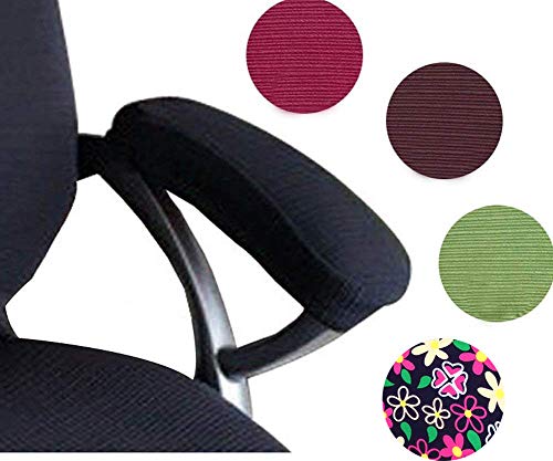 Product Cover Trycooling 2 Set Polyester Removable Durable Machine Washable Office Chair Armrest Slipcovers Covers Pads (Length-30cm) (Black)