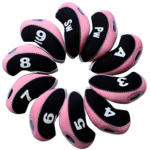 Product Cover Andux 10pcs/Set Golf Irons Club Head Covers with Number Tags Pack of 10