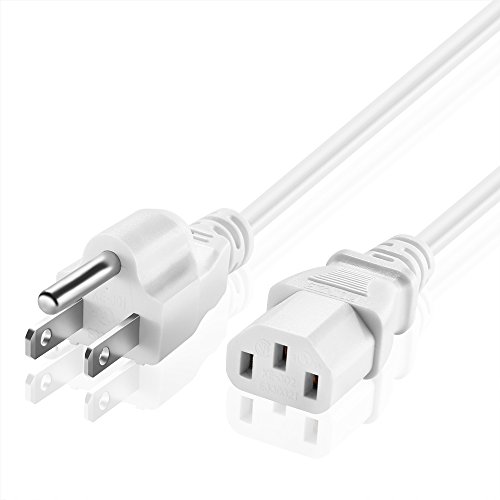 Product Cover TNP Universal Power Cord (6 Feet) - NEMA 5-15P to IEC320C13 Power Cable Wire Connector Socket Plug Jack - White