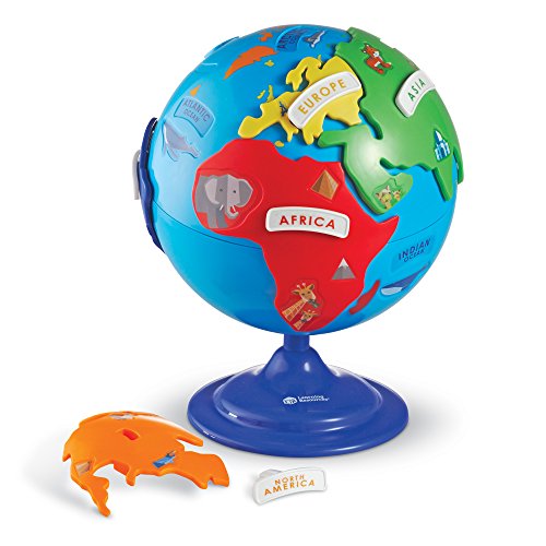 Product Cover Learning Resources Puzzle Globe, 3D Geography Puzzle, Fine Motor, 14 Pieces, Ages 3+