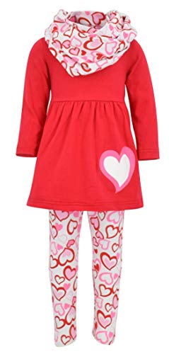 Product Cover Unique Baby Girls Valentine's Day Red & Pink Hearts Legging Set