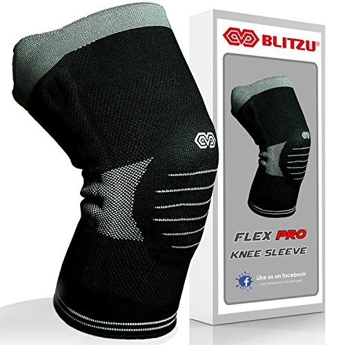 Product Cover BLITZU Flex Professional Compression Knee Brace Support for Arthritis Relief, Joint Pain, ACL, MCL, Meniscus Tear, Post Surgery, Best Sleeve Side Stabilizers & Padding Protector, Injury Recovery S