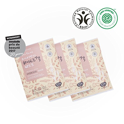 Product Cover Whamisa Organic Hydrogel Facial Mask (Organic Seeds & Rice, PACKAGING MAY VARY) 33g x 3 pcs, Skin Lifting, Anti Wrinkle, Soothing - Naturally fermented, EWG Verified Korean Skincare
