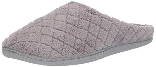 Product Cover Dearfoams Women's Leslie Quilted Microfiber Terry Clog, Medium Grey, Large/9-10 M US