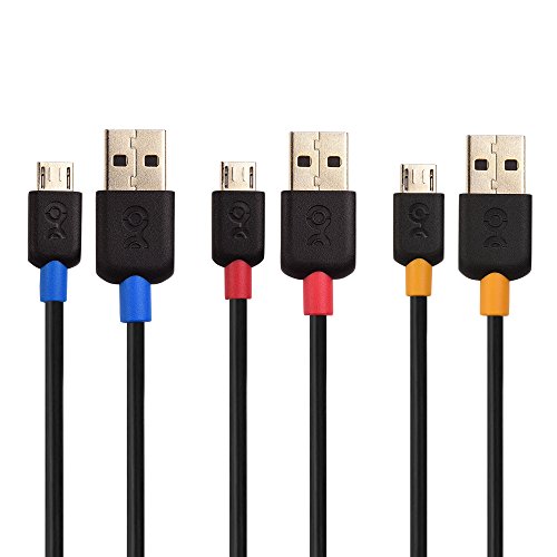 Product Cover Cable Matters 3-Pack USB to Micro USB Cable (Micro USB Charging Cable) in Black 3 Feet