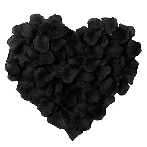 Product Cover YoungLove 1000 Pieces Artificial Fake Rose Valentine Petals Wedding Party Decorations, Black
