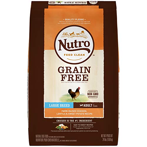 Product Cover NUTRO GRAIN FREE Natural Adult Large Breed Dry Dog Food Farm-Raised Chicken, Lentils and Sweet Potato, 24 lb. Bag