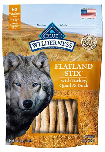 Product Cover Blue Buffalo Wilderness Flatland Stix Grain Free Soft-Moist Dog Treats, with Turkey, Quail & Duck 6-oz bag
