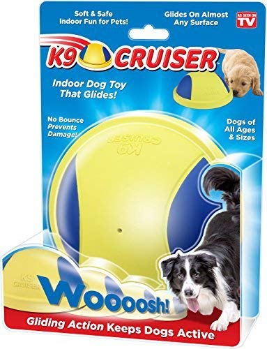 Product Cover Novel Brands K9 Cruiser: Indoor Dog Toy That Glides, Squeaky Toy, Dog Chew Toys, Small Dogs and Large Dogs