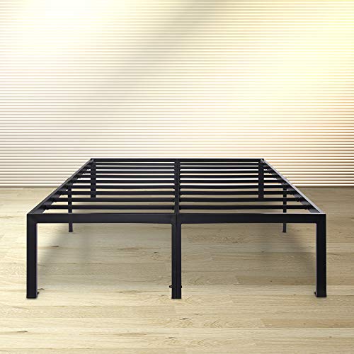 Product Cover Olee Sleep 18 Inch Tall Heavy Duty Steel Slat/ Anti-slip Support/ Easy Assembly/ Mattress Foundation/ Maximum Storage/ Noise Free/ No Box Spring Needed, Black