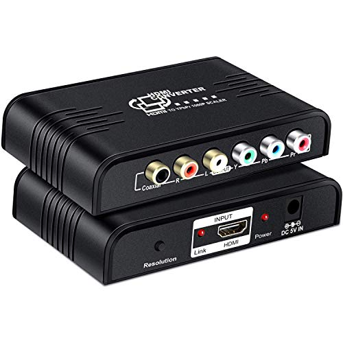 Product Cover NEWCARE HDMI to 1080P Component Video (YPbPr) Converter with Scaler,HDMI to Component Adapter Support Coaxial Audio Output and R/L Audio(Black)