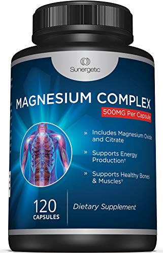 Product Cover Premium Magnesium Citrate Capsules - Powerful 500mg Magnesium Oxide & Citrate Supplement - Helps Support Healthy Bones, Muscles, Teeth, Energy & Relaxation - 120 Vegetable Capsules