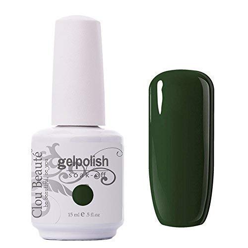 Product Cover Clou Beaute Gelpolish 15ml Soak Off UV Led Gel Polish Lacquer Nail Art Manicure Varnish Color Army Green 1436
