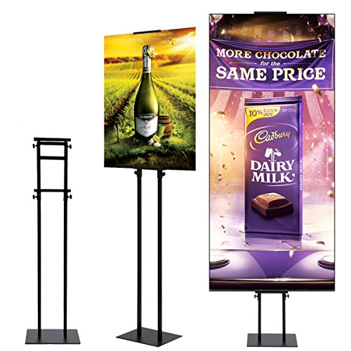 Product Cover HUAZI Poster Stand Display Pedestal Sign Holder - Heavy Duty Floor Sign Stand with Base Adjustable Height Up to 75inches for Board & Foam,Black