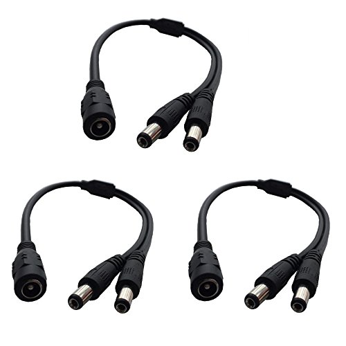 Product Cover DZYDZR 3 pcs 1 to 2 DC Power Cable 5.5x2.1mm 1 DC Female to 2 Male Plug for LED Strip Lights CCTV Camera