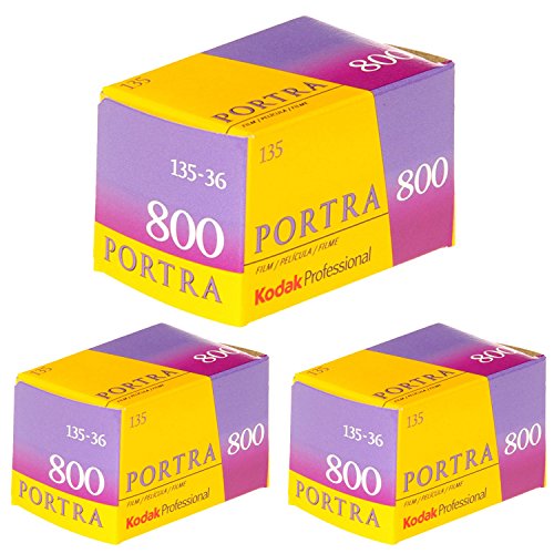 Product Cover Pack of 3 Kodak 145 1855 Professional Portra 800 Color Negative Film (ISO 800) 35mm 36 Exposures