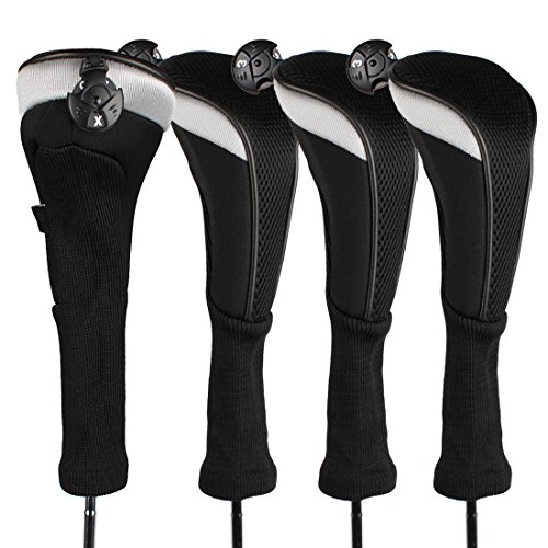 Product Cover Andux 4pcs/Pack Long Neck Golf Hybrid Club Head Covers Interchangeable No. Tag CTMT-02