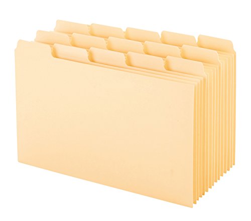 Product Cover Oxford Index Card Guides with Blank Tabs, 4 x 6 Inches, 1/5 Cut Tabs, Manila, 100 per Box (40462)