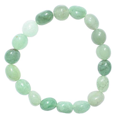 Product Cover CHARGED Green Aventurine Crystal Bracelet Tumble Polished Stretchy (GAIN CREATIVITY, COURAGE, INDEPENDENCE, PROSPERITY - BALANCES EMOTIONS) [REIKI] (Freeform Nugget)