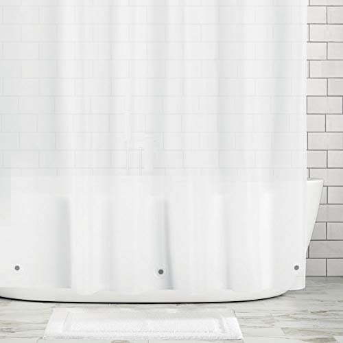 Product Cover mDesign Extra Long Waterproof, Mold/Mildew Resistant, Heavy Duty Premium Quality 10-Guage Vinyl Shower Curtain Liner for Bathroom Shower Stall and Bathtub - 72