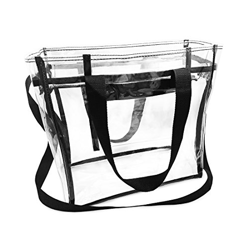 Product Cover Largest Stadium Approved Clear Bag with Handles and Adjustable Strap 12x12x6 Clear Tote for Men and Women