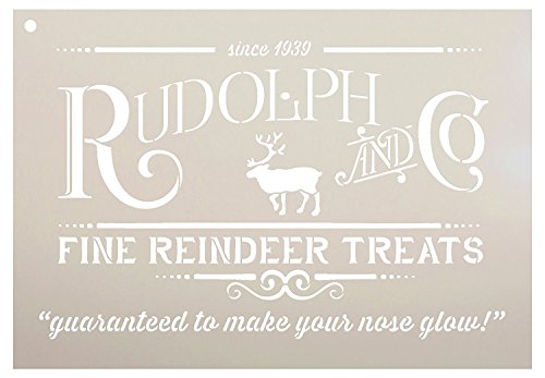 Product Cover Rudolph and Co. Stencil by StudioR12 | Reindeer Treats Christmas Word Art - Reusable Mylar Template | Painting, Chalk | Use for Crafting DIY Christmas Signs for Holiday Décor (13