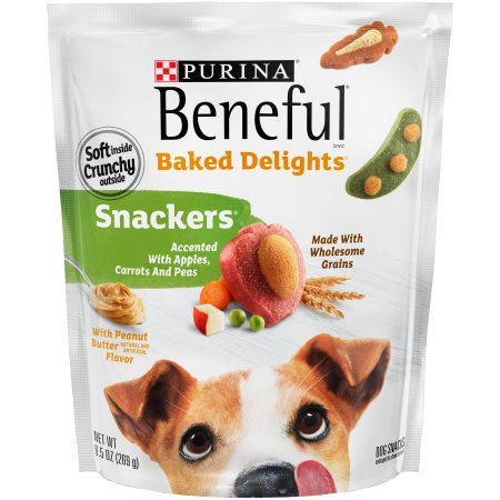 Product Cover Purina Beneful Baked Delights Dog Treats, Snackers - Peanut Butter - 9.5 oz - Pack of 2