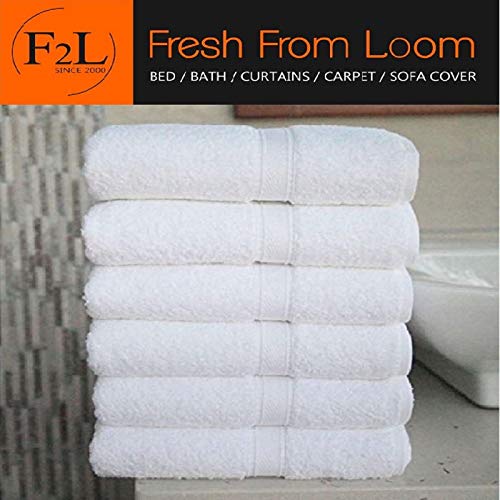 Product Cover Fresh From Loom Towel for Gym Cotton Fabric 500 GSM Towel (White, 16x30 inch) - 6pc Set for Kitchen, Home, Bathroom or Spa, Wash Basin Towel