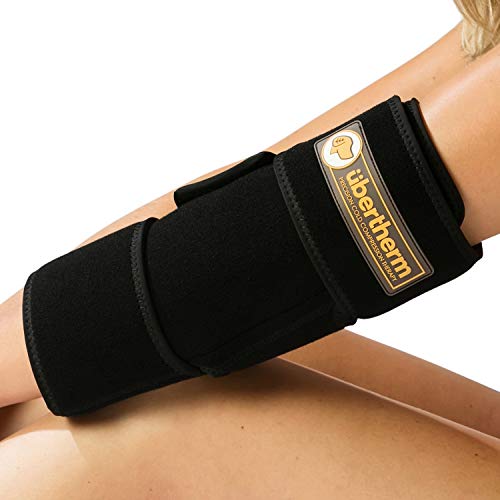 Product Cover übertherm Elbow Ice Pack Wrap with Compression. Patented Ice-Pillow for Ice-Burn-Free Pain Relief from Tendonitis, Tennis and Golfers Elbow, and Sports Injury Pain. 1-Year Warranty.